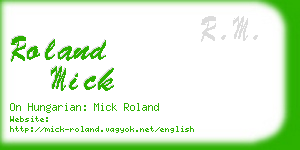 roland mick business card